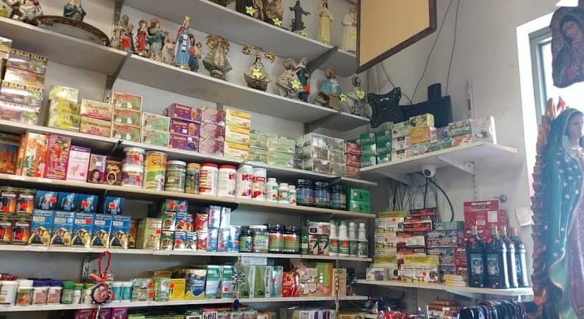Shelves of herbs and supplements